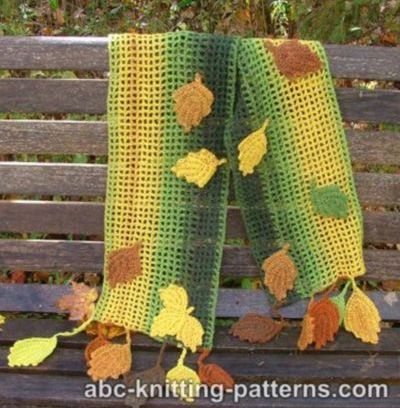 Fall Leaves Scarf - Free Crochet Pattern