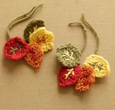 Fall Wineglass Decorations - Free Crochet Pattern