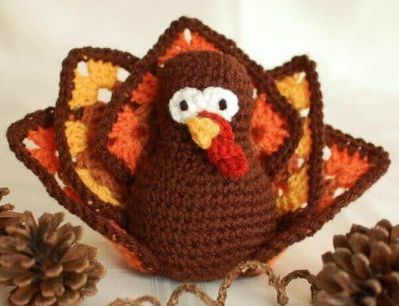 Granny Square Thanksgiving Turkey - free crochet pattern