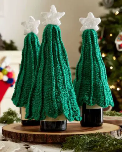 Christmas Tree Bottle Topper - Free Crochet Pattern