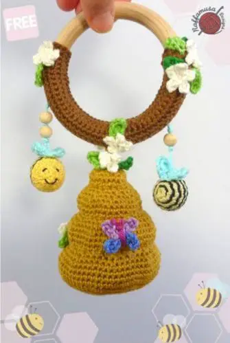 Amigurumi Beehive Baby Rattle - Free Crochet Pattern