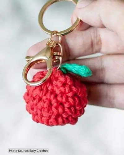 Apple Keychain - Free Crochet Pattern