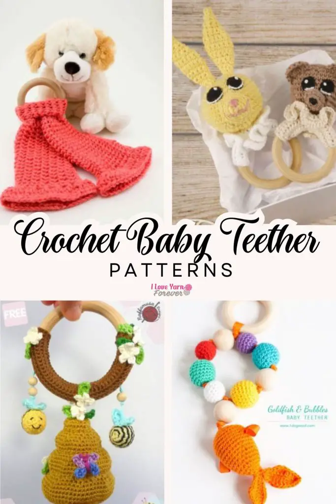 Crochet Baby Teether Patterns roundup  - Pinterest ILYF
