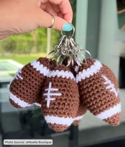 Football Keychain - Free Crochet Pattern
