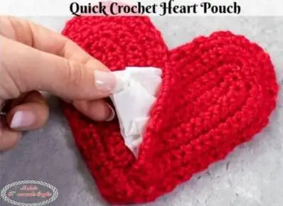 Heart Pouch - free crochet pattern