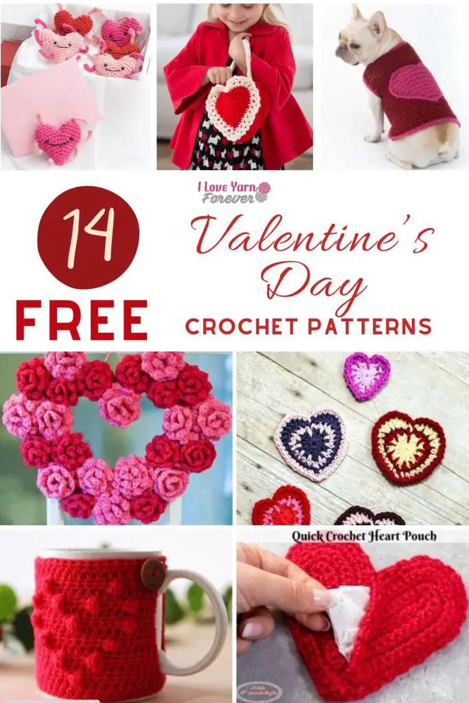 Valentines Day Crochet Patterns  ILYF Pinterest