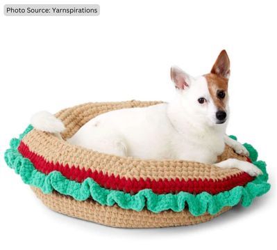 Burger Pet Bed - free crochet pattern
