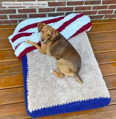 Crochet Dog Bed with Fairfield Foam - free crochet pattern