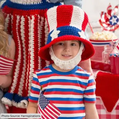 Uncle Sam Hat and Beard - free crochet patttern